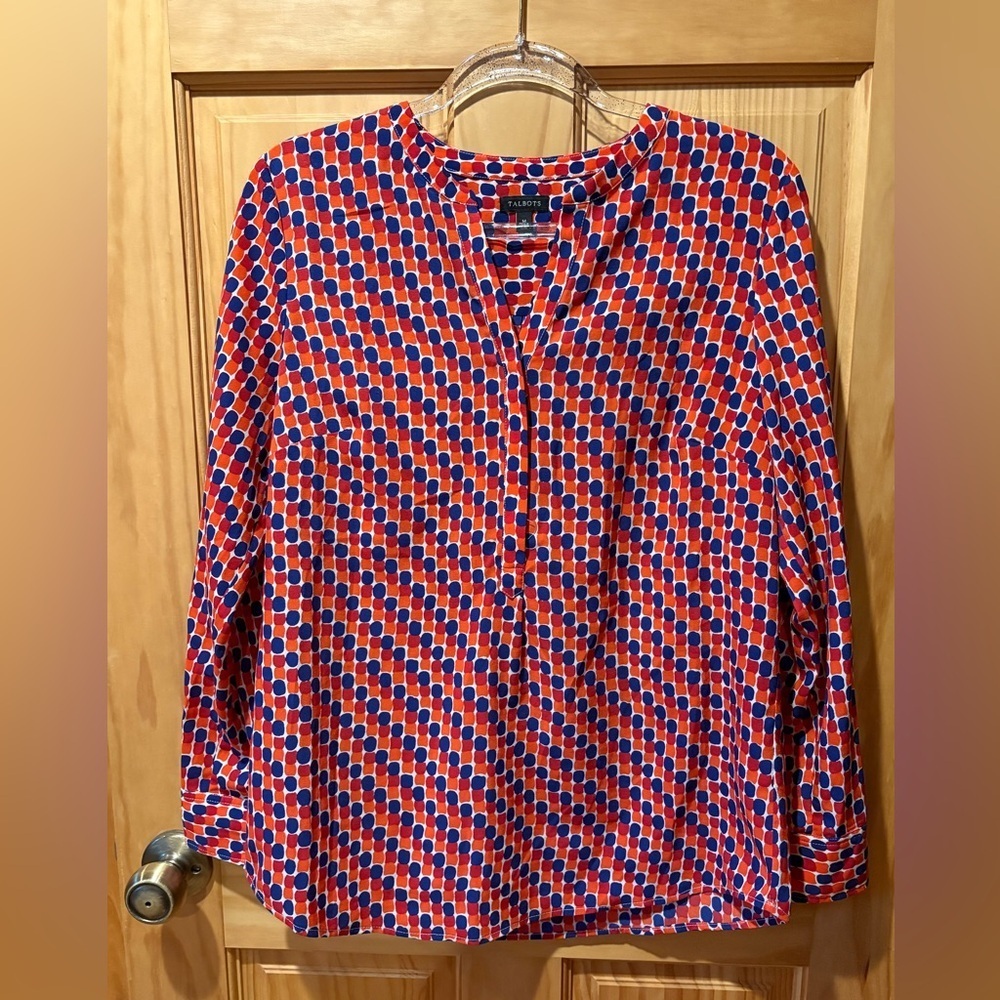 Talbots Popover Tunic Blouse women’s M